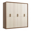 Armadio guardaroba 160 x 60 x 200 cm in pannelli effetto legno beige e marrone con 3 ante stile moderno