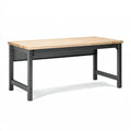 Banco da lavoro 120 x 60 x 90 cm in legno e acciaio nero stile industriale