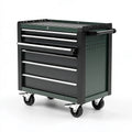 Carrello portautensili 77 x 46 x 97 cm in acciaio verde scuro e nero con 6 cassetti e ruote