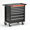 Carrello portautensili 78 x 46 x 98 cm in acciaio nero/arancione con 9 cassetti e ruote
