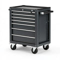 Carrello portautensili 76 x 46 x 96 cm in acciaio nero con 7 cassetti e ruote
