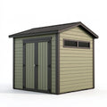 Casetta da giardino 180 x 120 x 190 cm in resina verde salvia con doppia porta e finestre - deposito da esterno