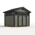 Casetta da giardino 300 x 200 x 230 cm in legno verde e nero - deposito da esterno in stile rustico